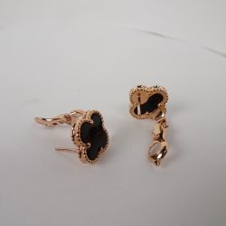 18K Vintage Alhambra Black Earrings
