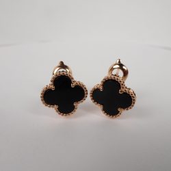 18K Vintage Alhambra Black Earrings